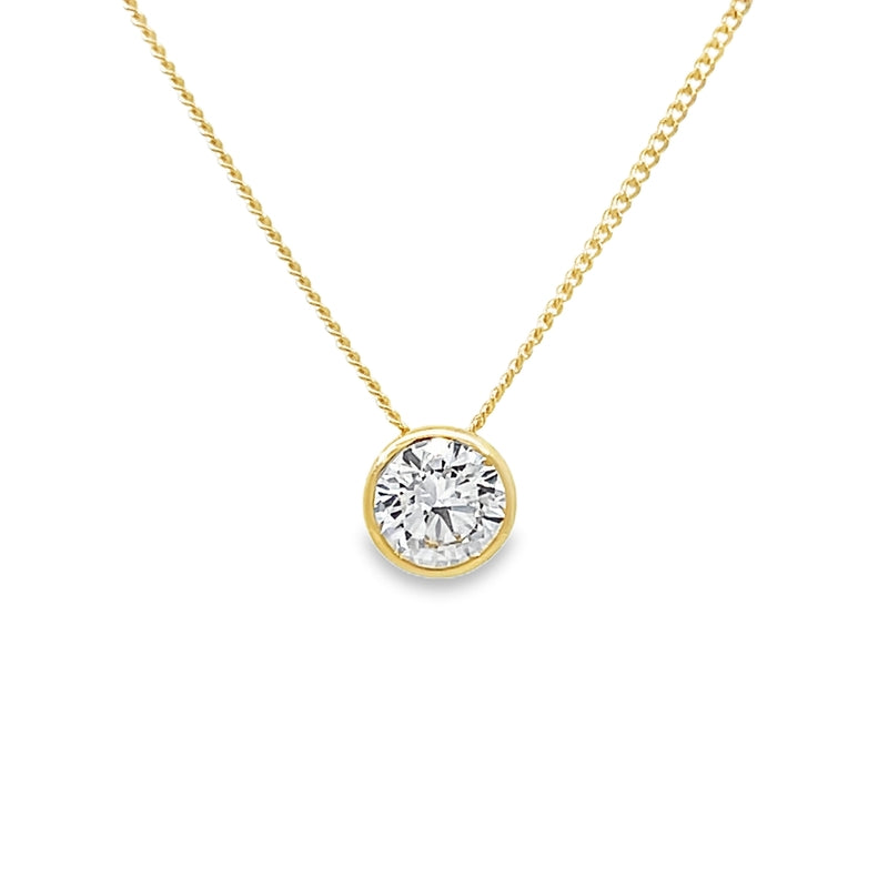 10K Yellow Gold 0.70CT Lab Diamond Solitaire Pendant