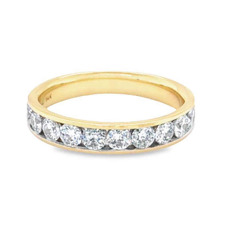 14K Yellow Gold 0.75CT Diamond Comfort Fit Anniversary Band