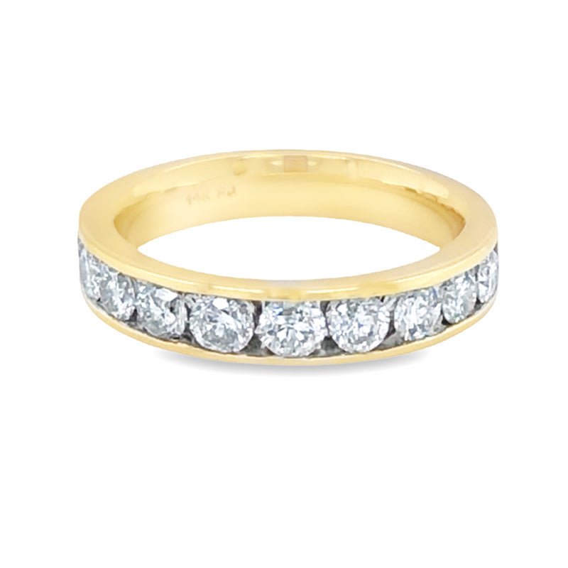 14K Yellow Gold 1.00CT Diamond Comfort Fit Anniversary Band