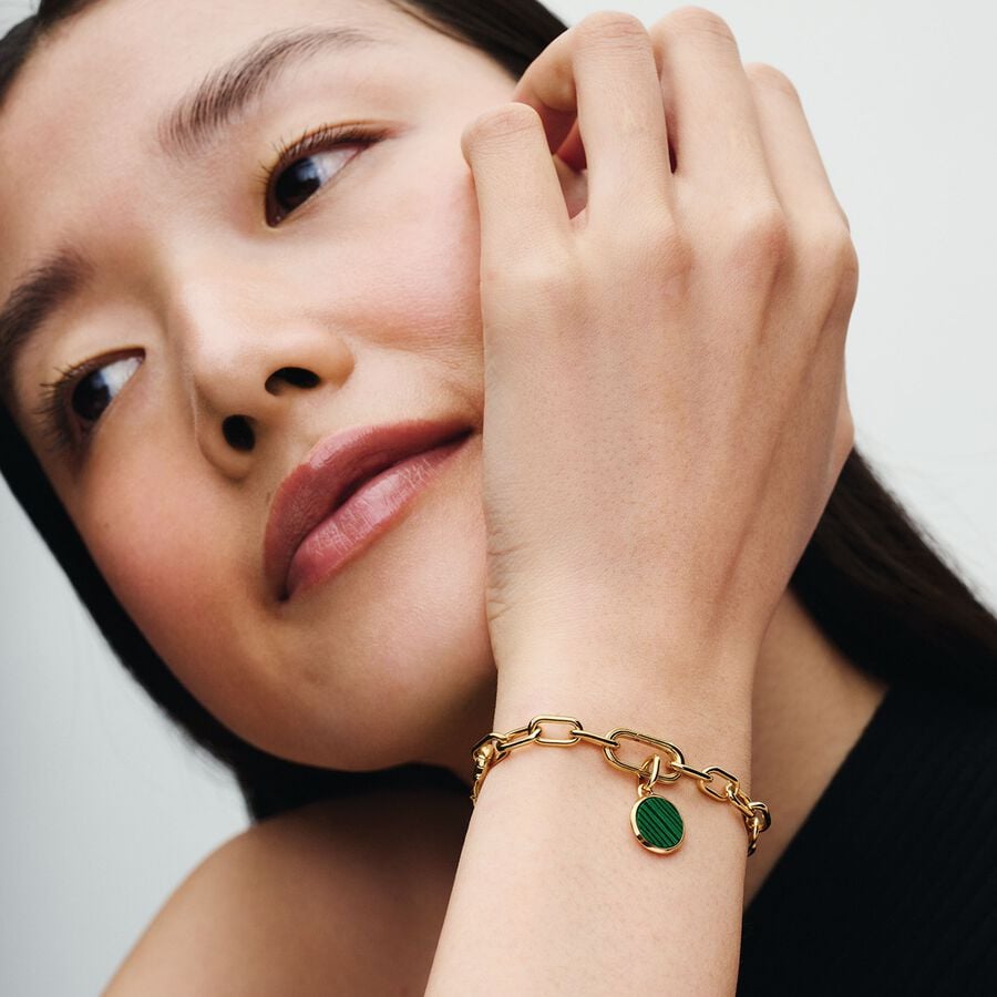 Pandora Green Engravable Mini Medallion Charm