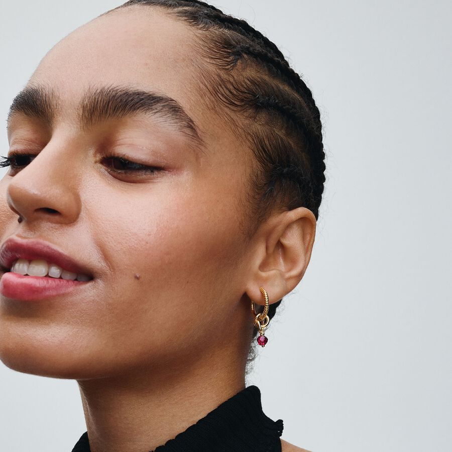 Pandora Faceted True Red Eternity Circle Dangle Charm