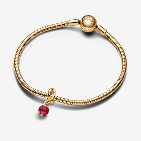 Pandora Faceted True Red Eternity Circle Dangle Charm