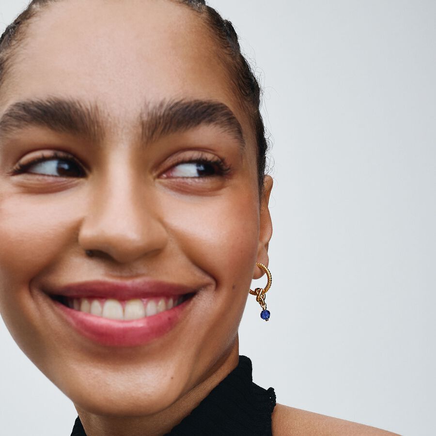 Pandora Faceted Blue Eternity Circle Dangle Charm