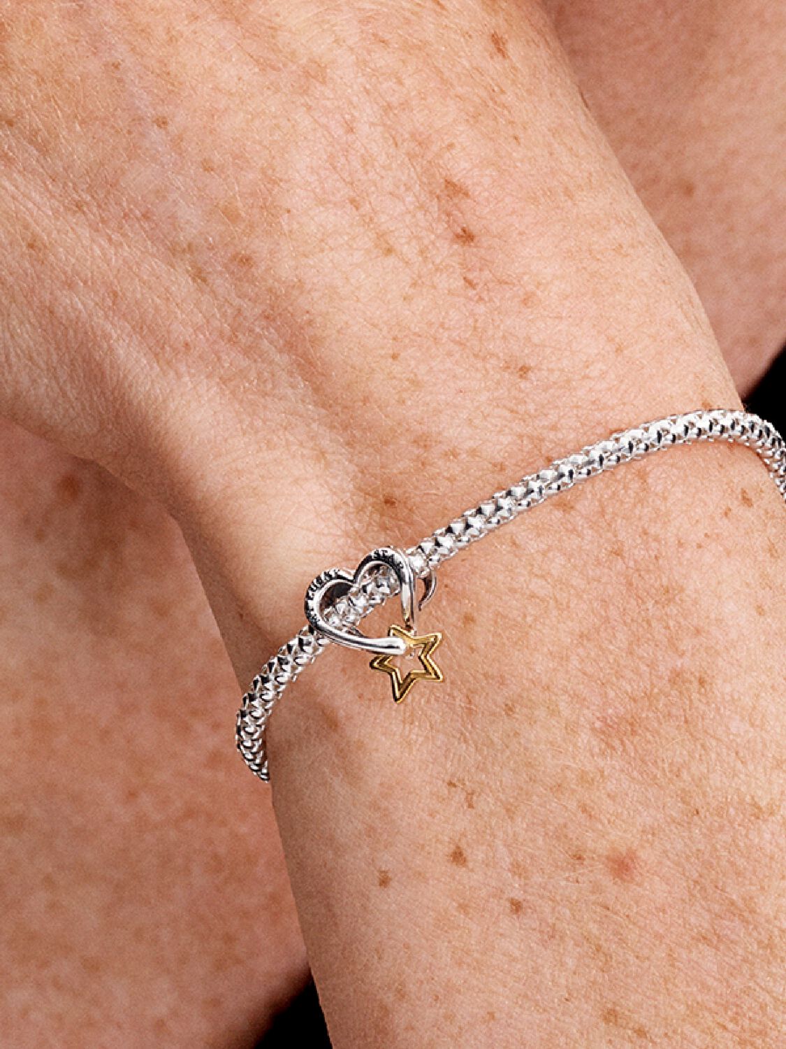 Pandora Lucky Star &amp; Heart Charm