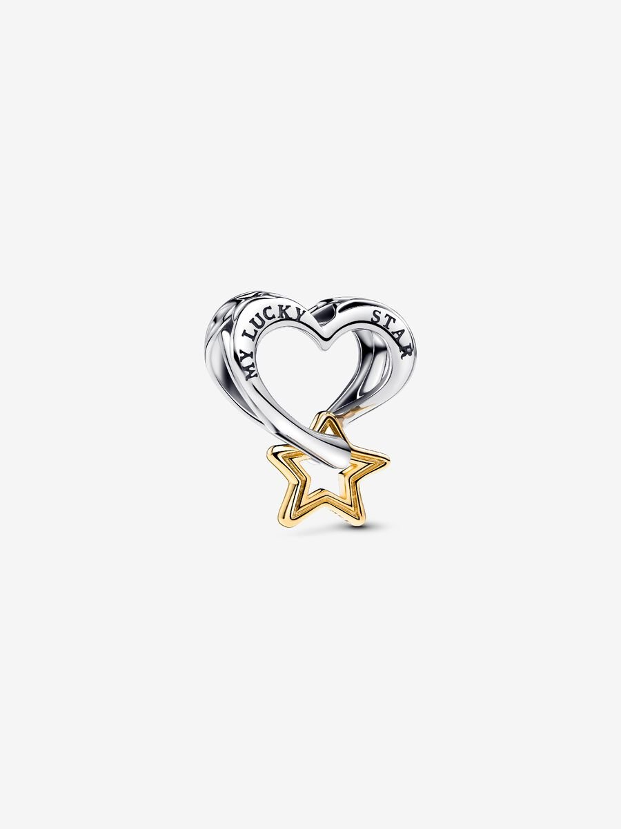 Pandora Lucky Star &amp; Heart Charm