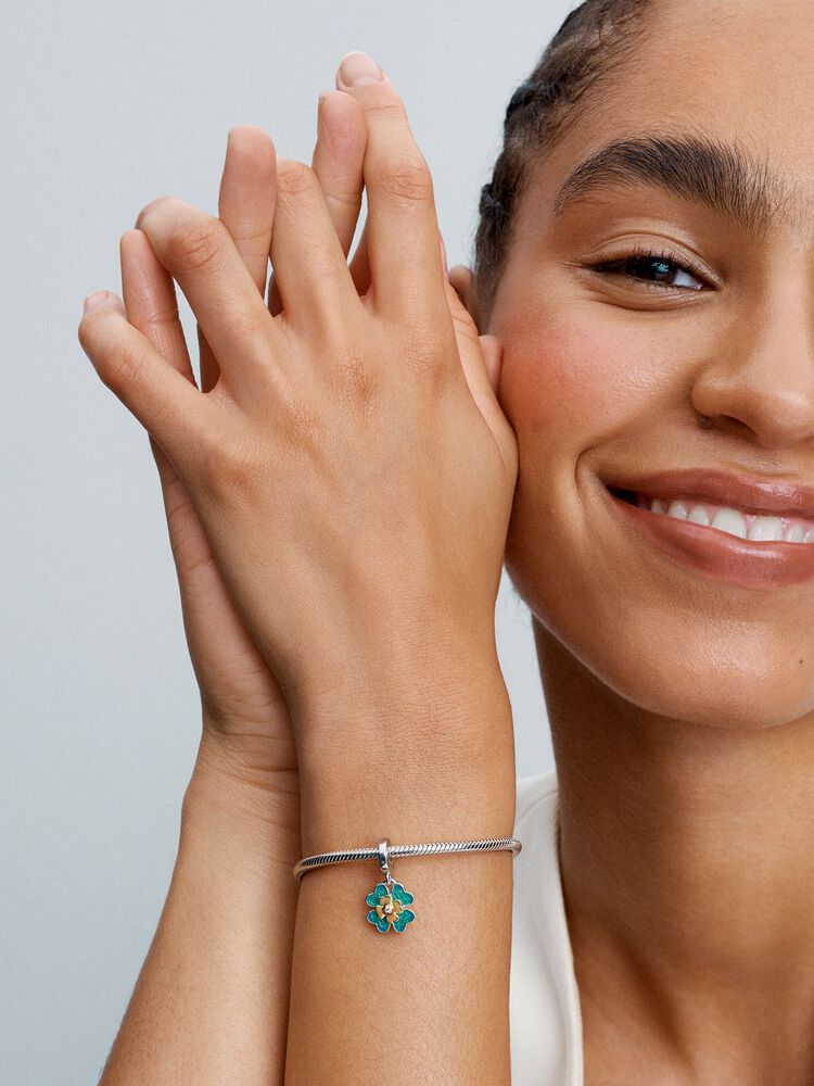 Pandora Spinnable Four Leaf Clover Lab-Grown Diamond Dangle Charm