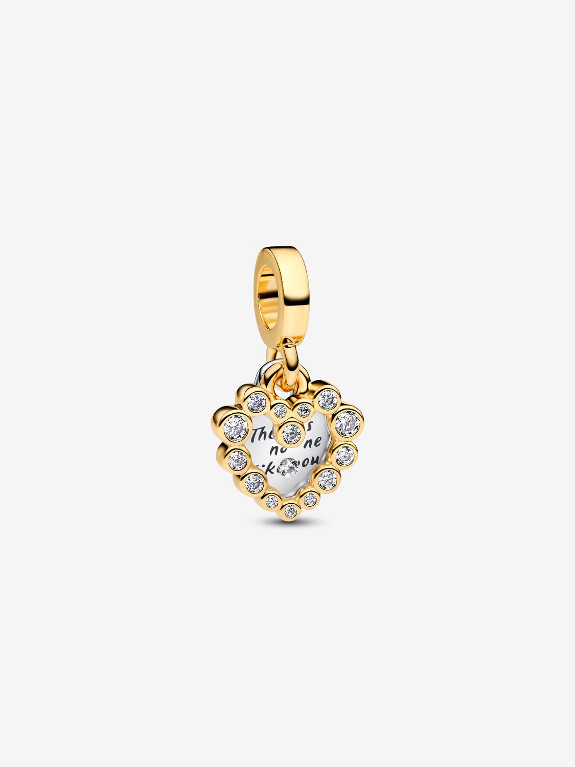 Pandora Sparkling Heart Gold Plated Double Dangle Charm