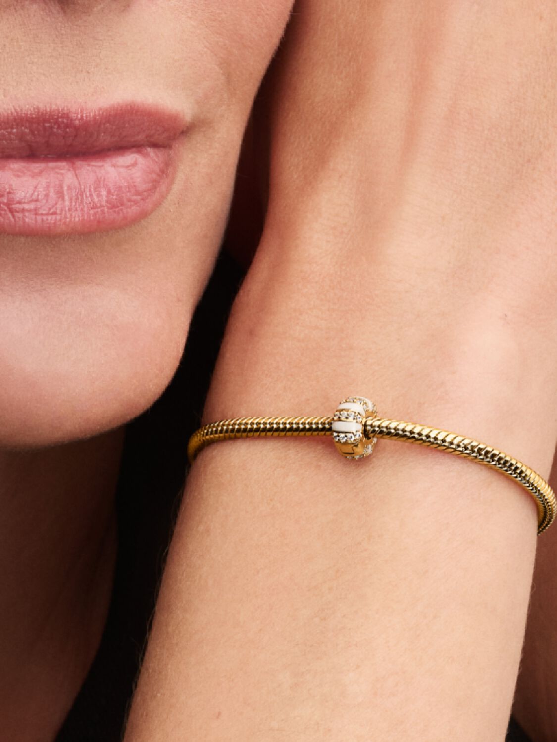 Pandora Stones &amp; Enamel Gold Plated Clip Charm