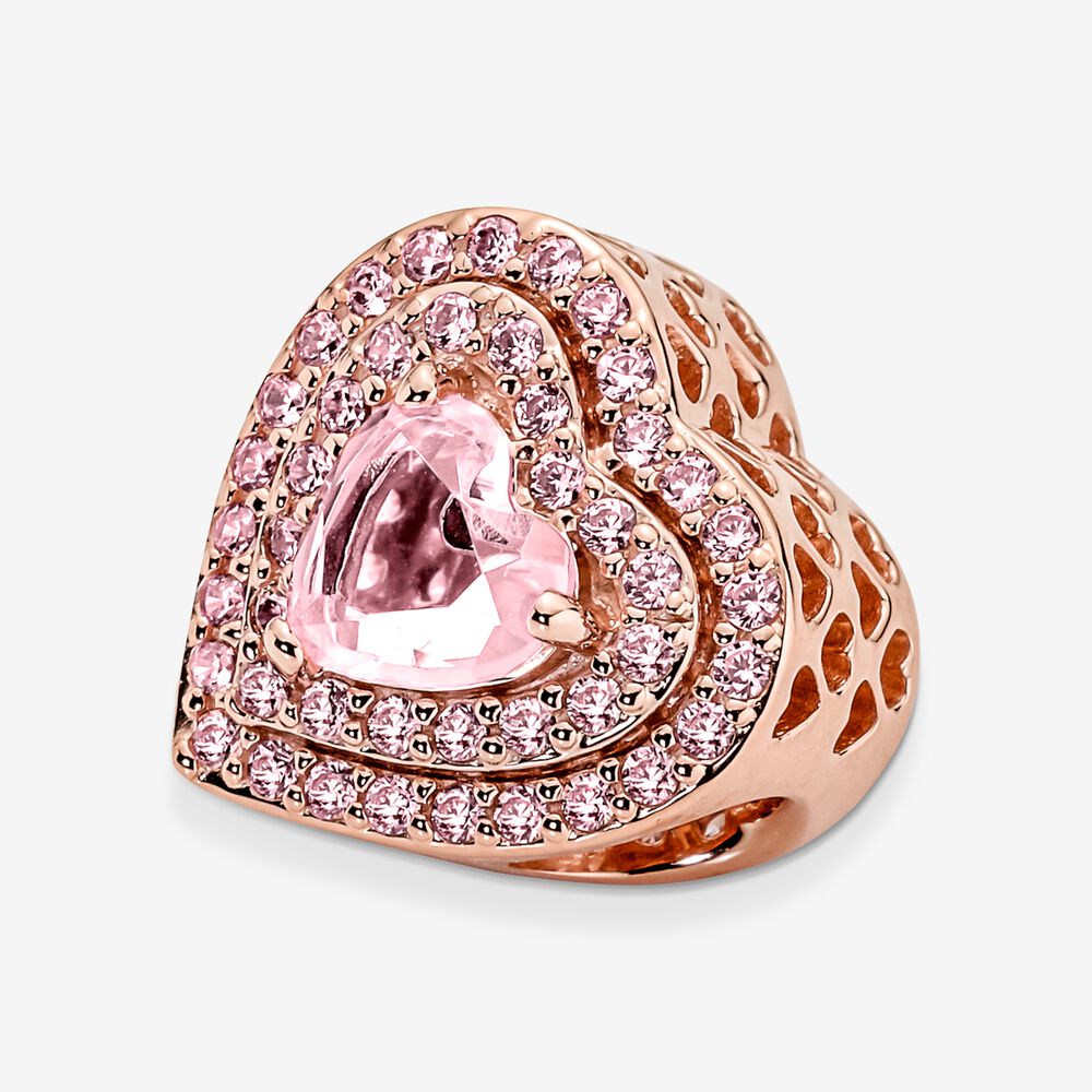 Pandora Sparkling Pink Levelled Heart Charm