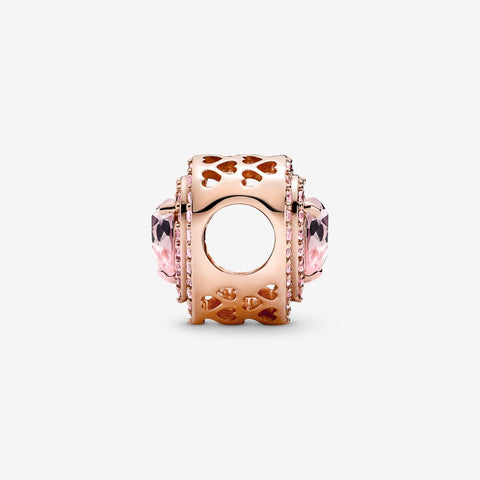 Pandora Sparkling Pink Levelled Heart Charm