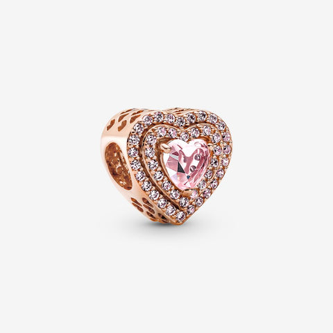 Pandora Sparkling Pink Levelled Heart Charm