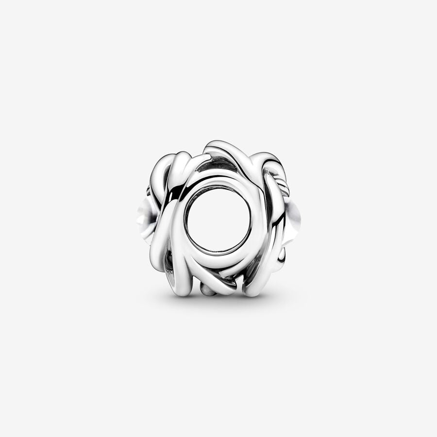 Pandora June White Mother of Pearl Eternity Circle Charm
