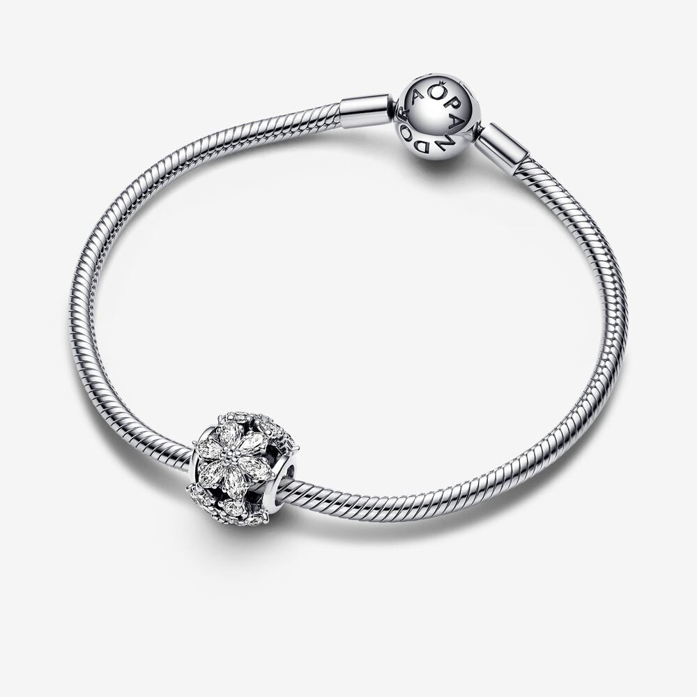 Pandora Sparkling Herbarium Round Cluster Silver Charm