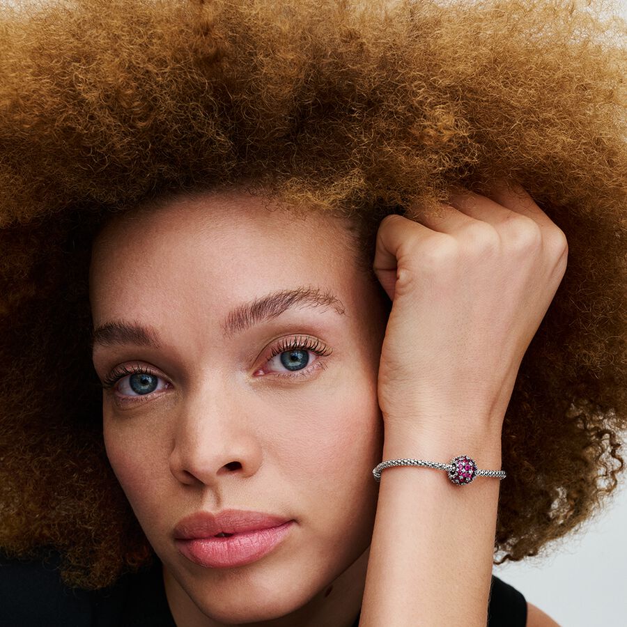 Pandora Sparkling Pave Round Pink Charm