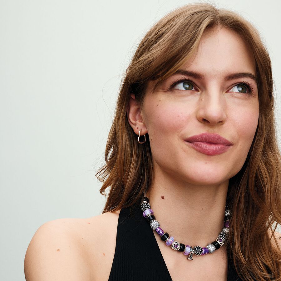 Pandora Sparkling Pave Round Black Charm