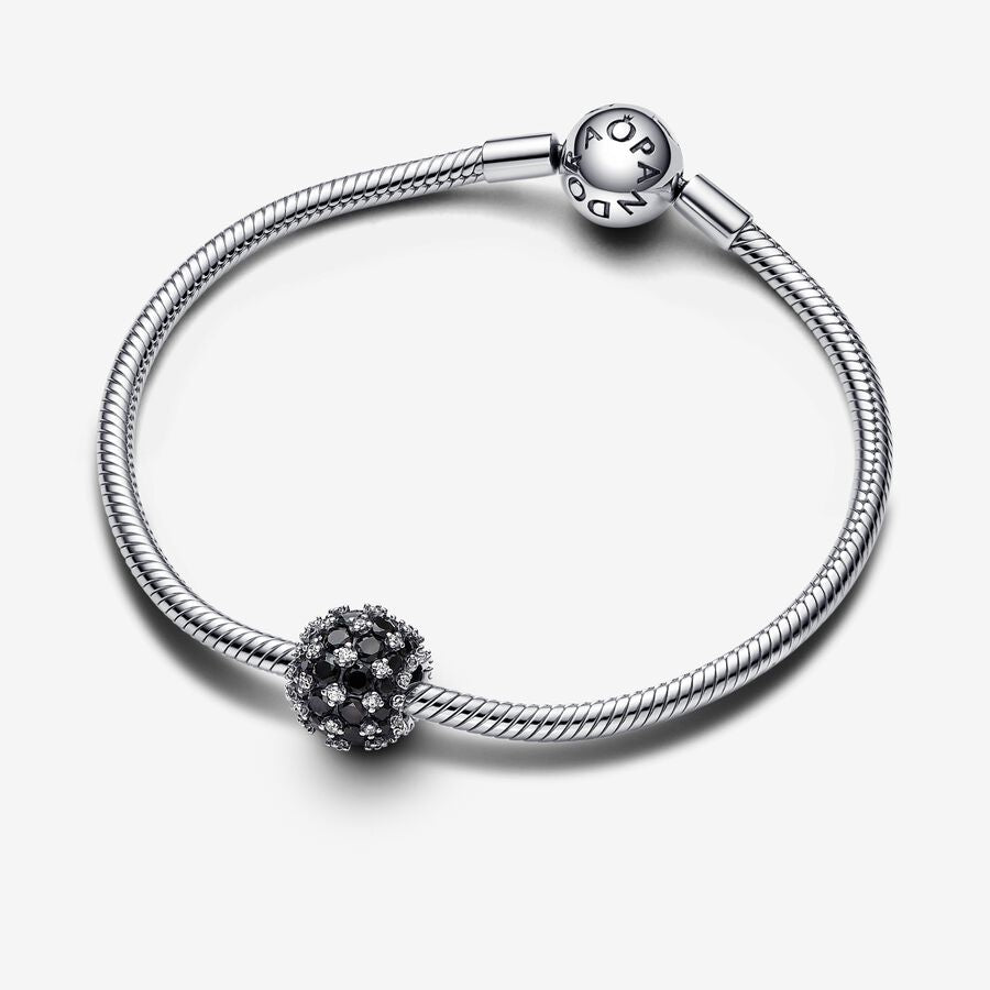 Pandora Sparkling Pave Round Black Charm