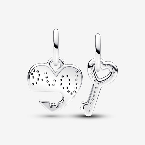 Pandora Splittable Heart & Key Dangle Charm