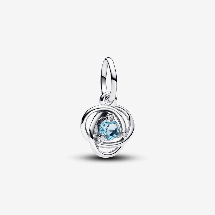 Pandora Sea Aqua Blue Eternity Circle Dangle Charm