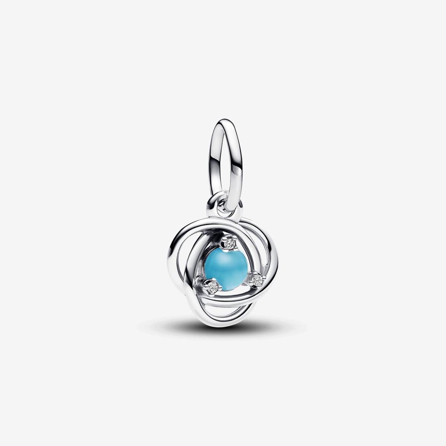 Pandora Turquoise Blue Eternity Circle Dangle Charm