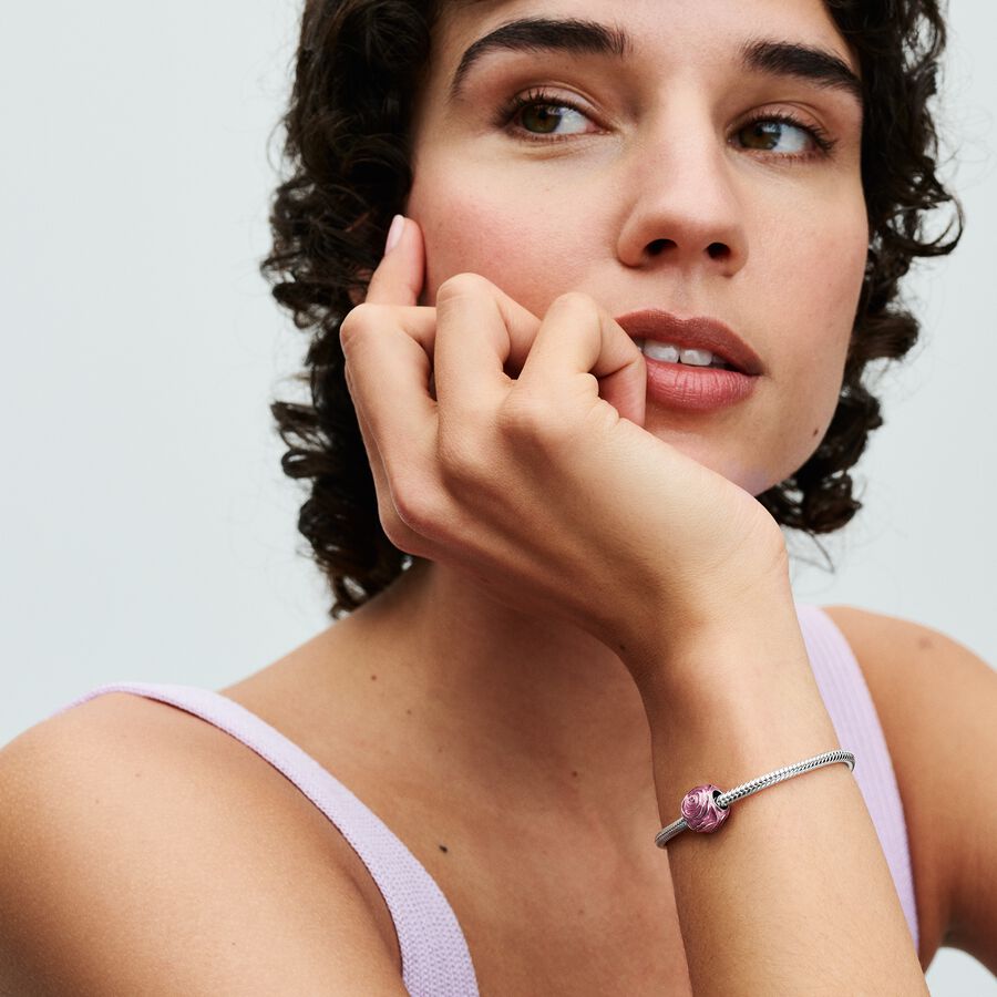 Pandora Pink Rose in Bloom Charm