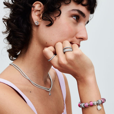 Pandora Pink Rose in Bloom Charm