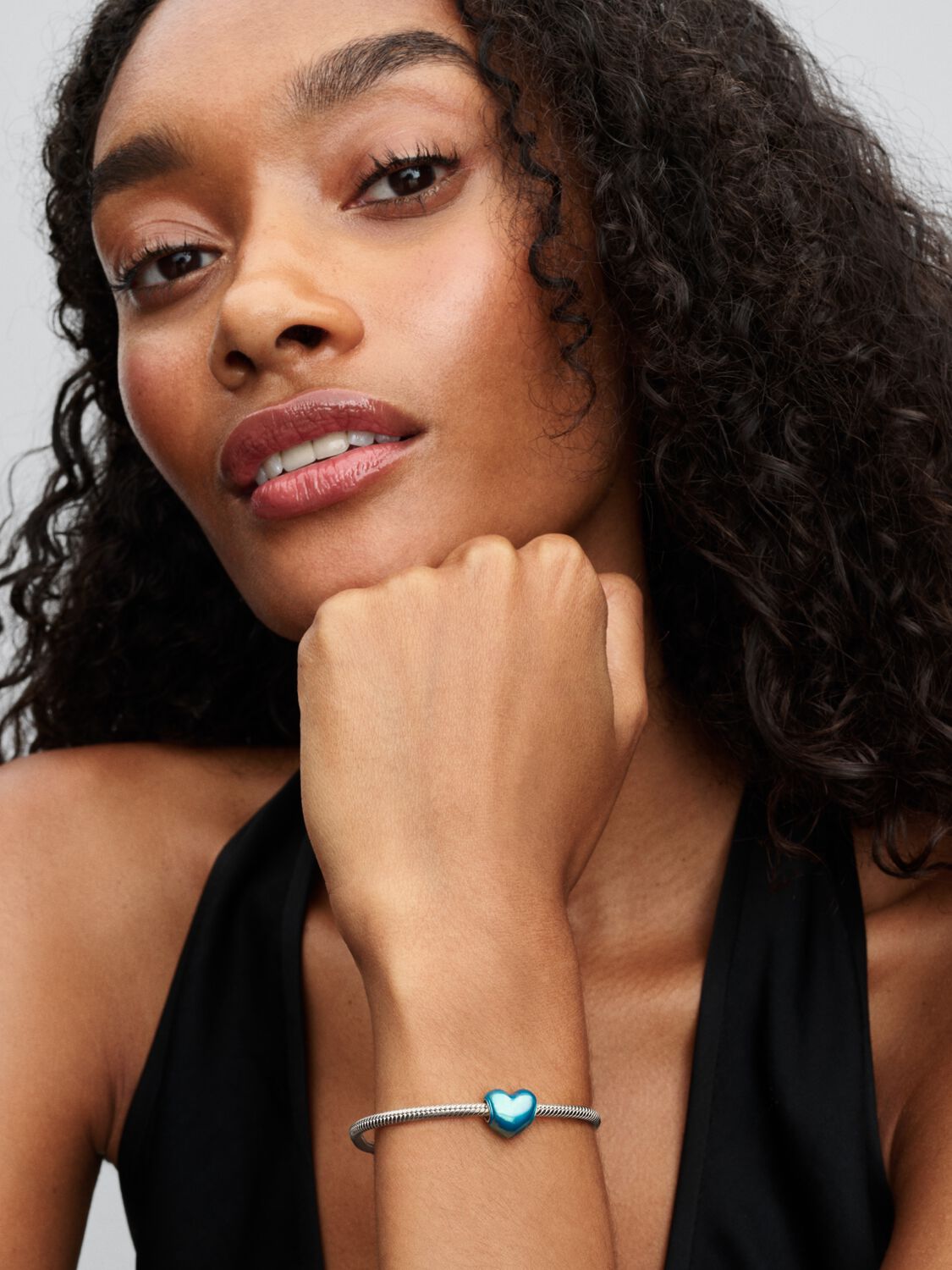 Pandora Metallic Sky Blue Heart Charm