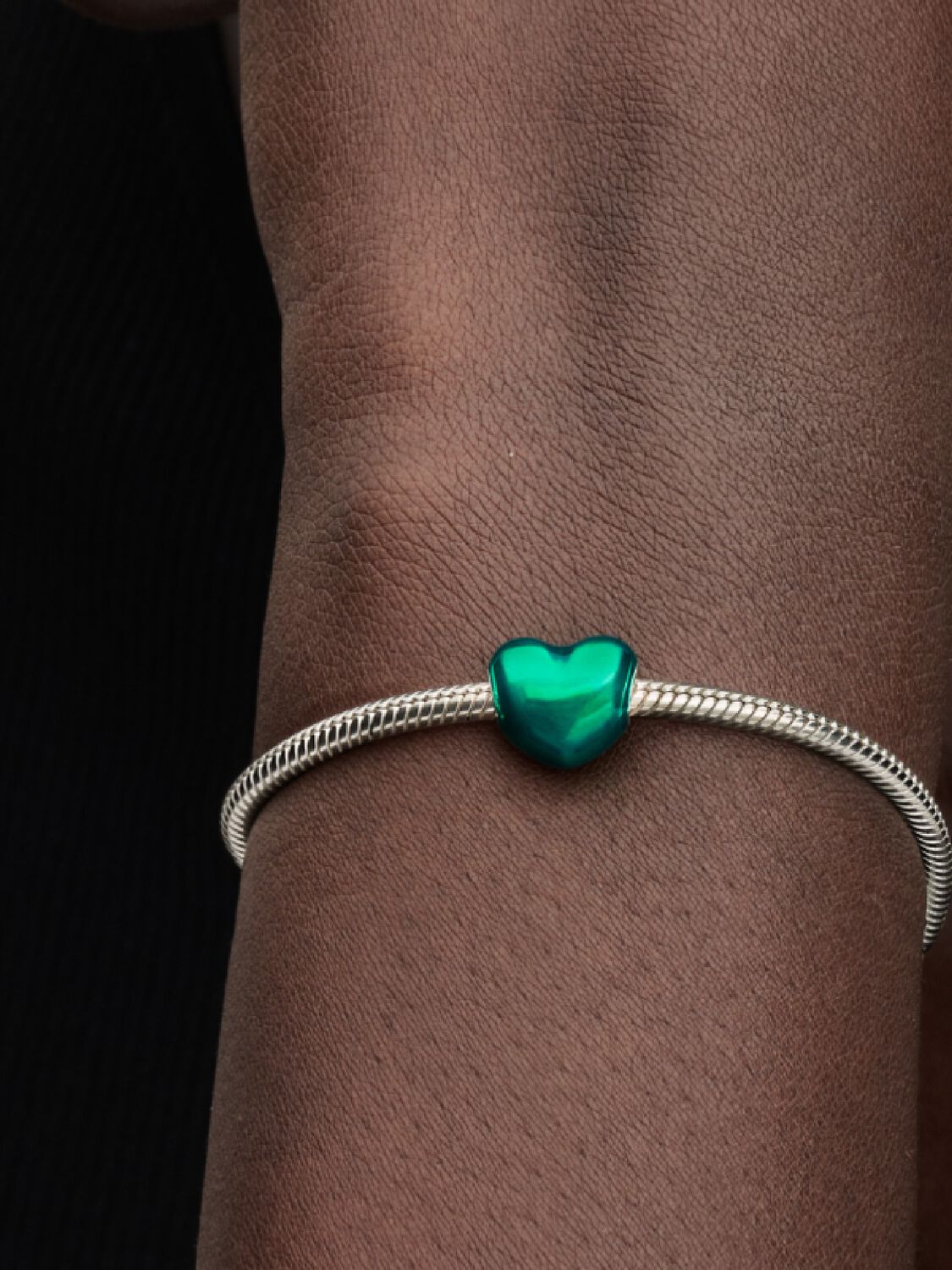 Pandora Metallic Green Heart Charm