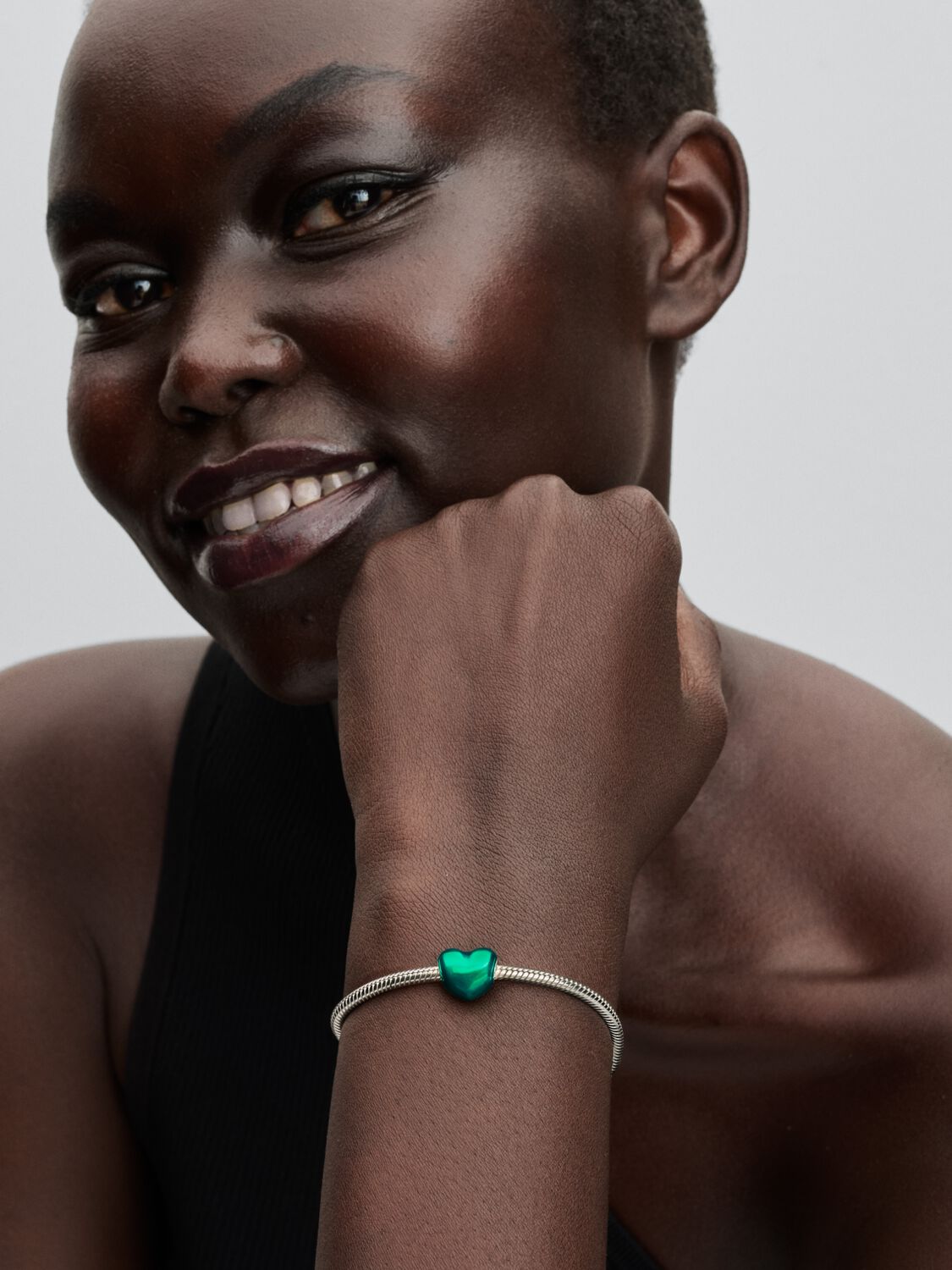 Pandora Metallic Green Heart Charm