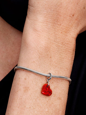 Pandora Opalescent Red Heart Dangle Charm