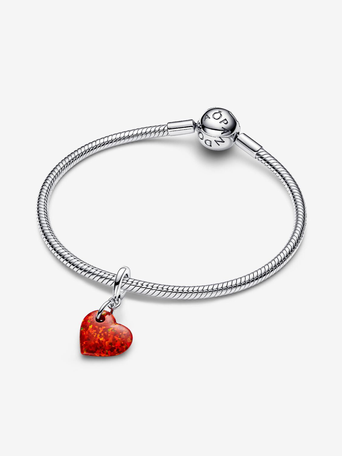 Pandora Opalescent Red Heart Dangle Charm