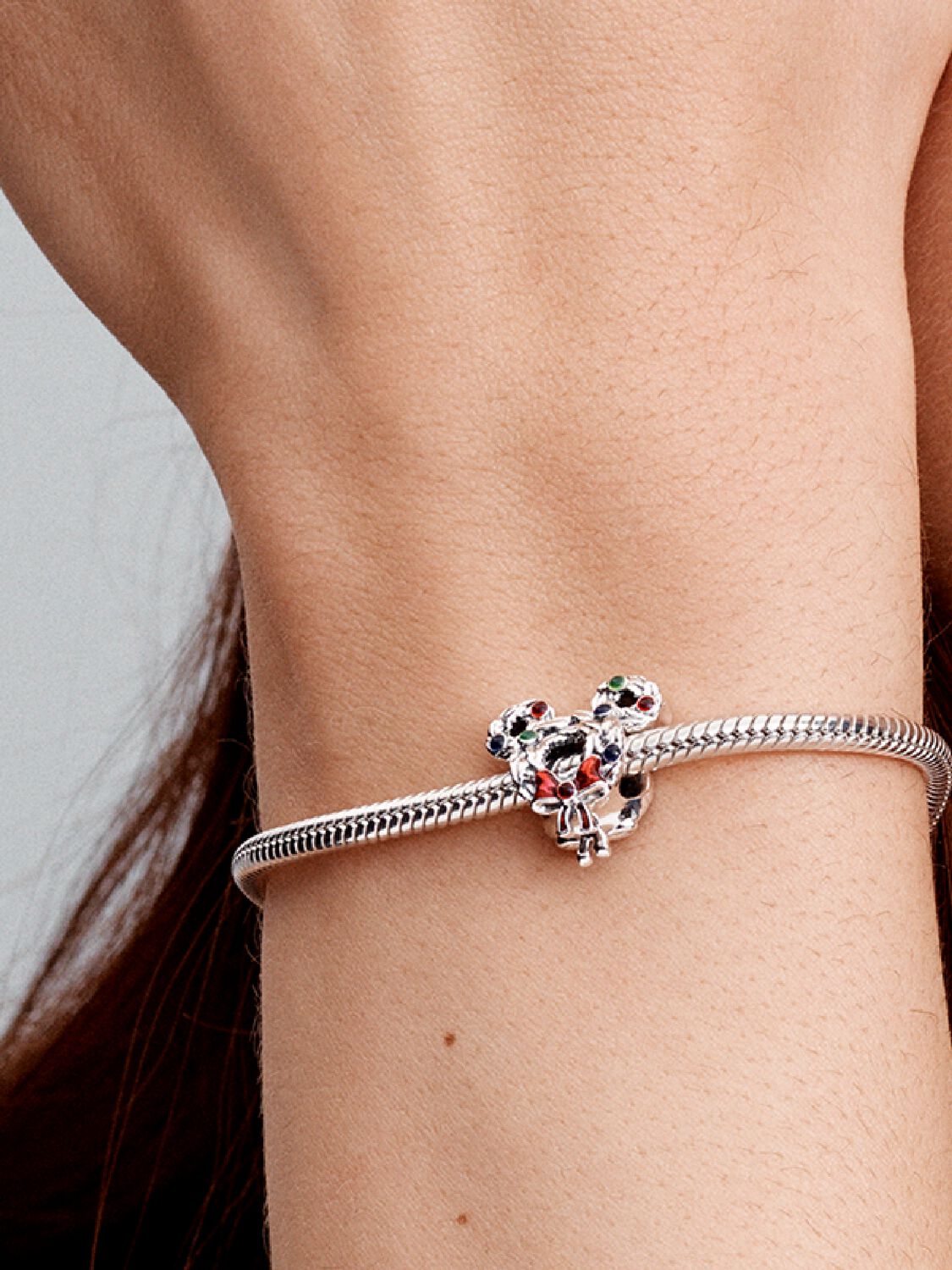 Pandora Disney Mickey Mouse Christmas Wreath Charm