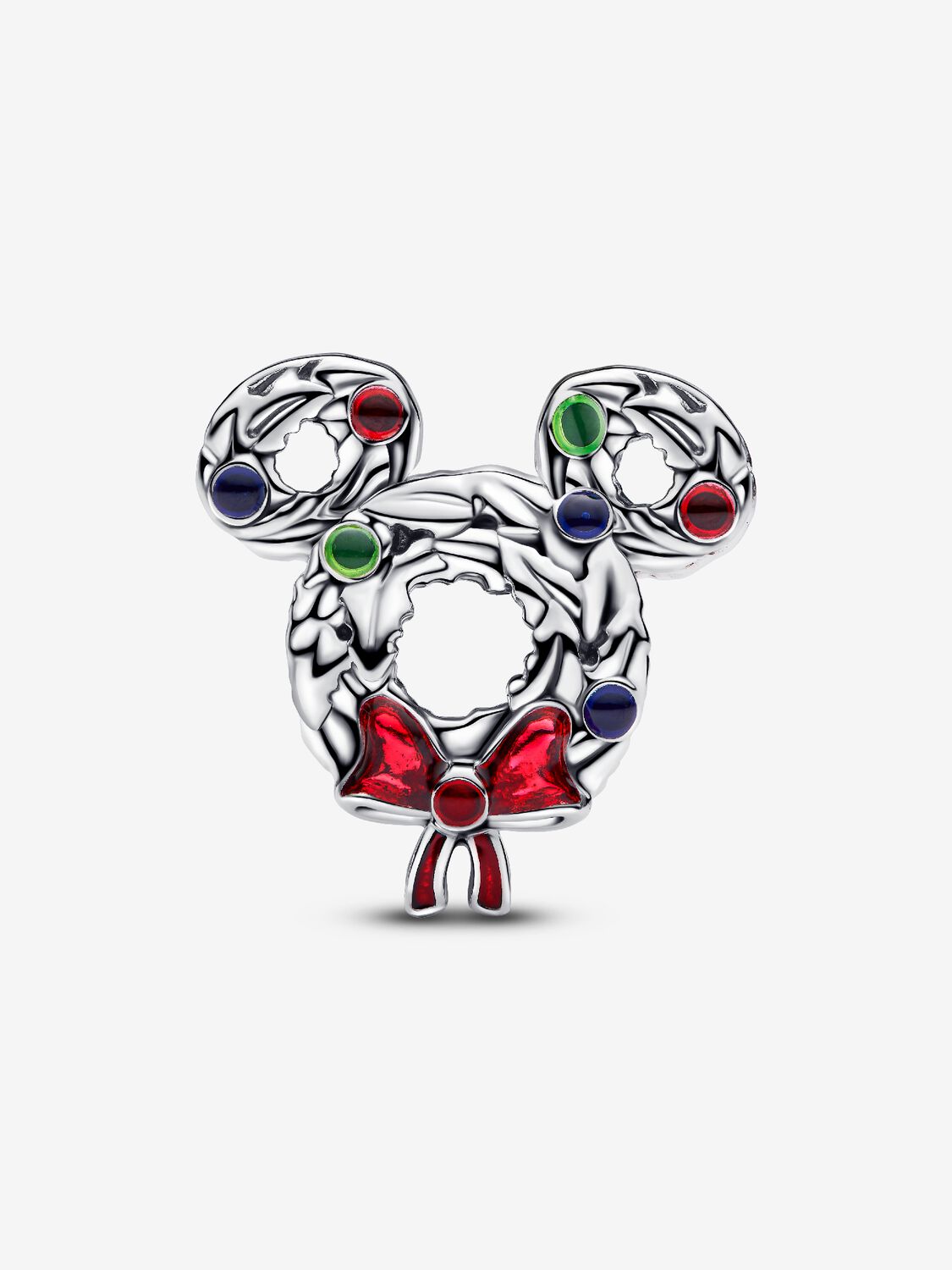 Pandora Disney Mickey Mouse Christmas Wreath Charm