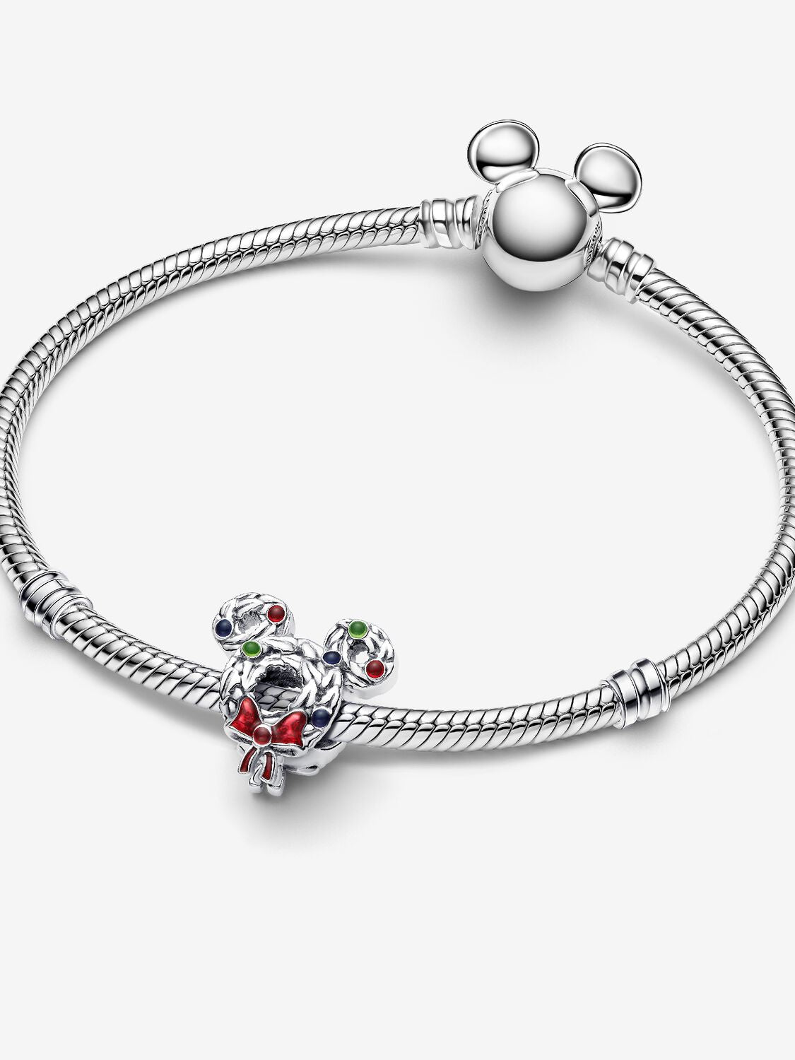 Pandora Disney Mickey Mouse Christmas Wreath Charm
