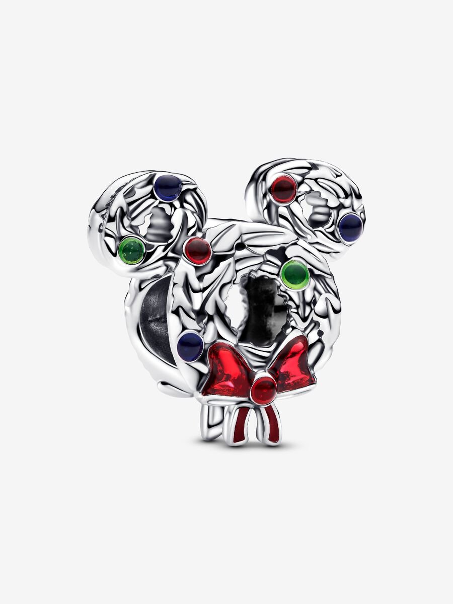 Pandora Disney Mickey Mouse Christmas Wreath Charm