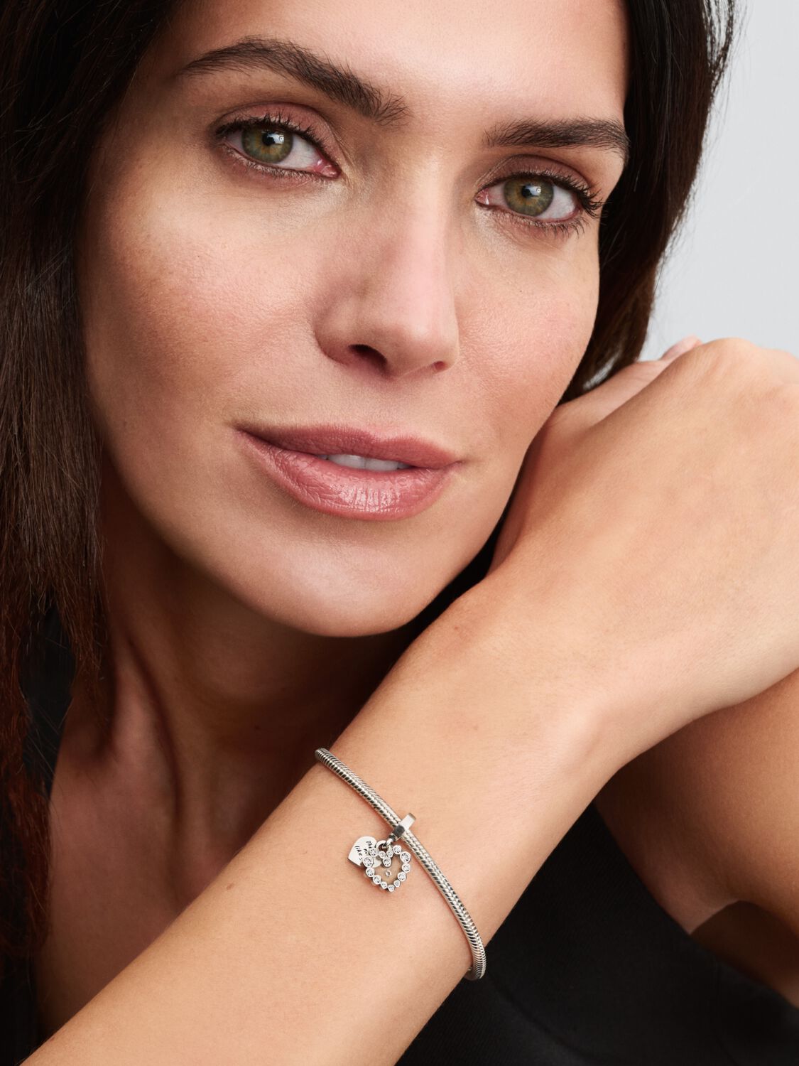 Pandora Sparkling Heart Double Dangle Charm