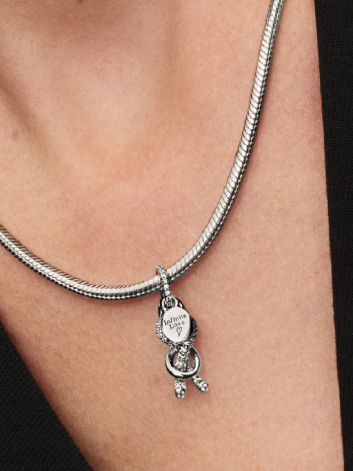 Pandora Pave Infinity Knot Dangle Charm