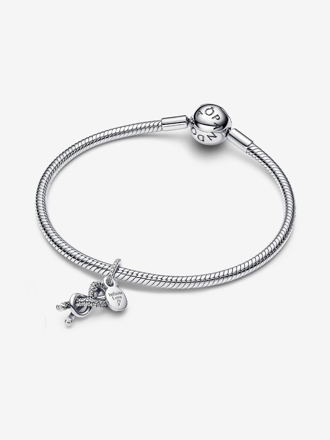 Pandora Pave Infinity Knot Dangle Charm