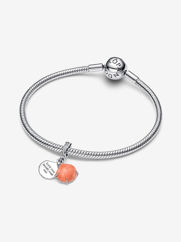 Pandora Coral-coloured Shell Double Dangle Charm