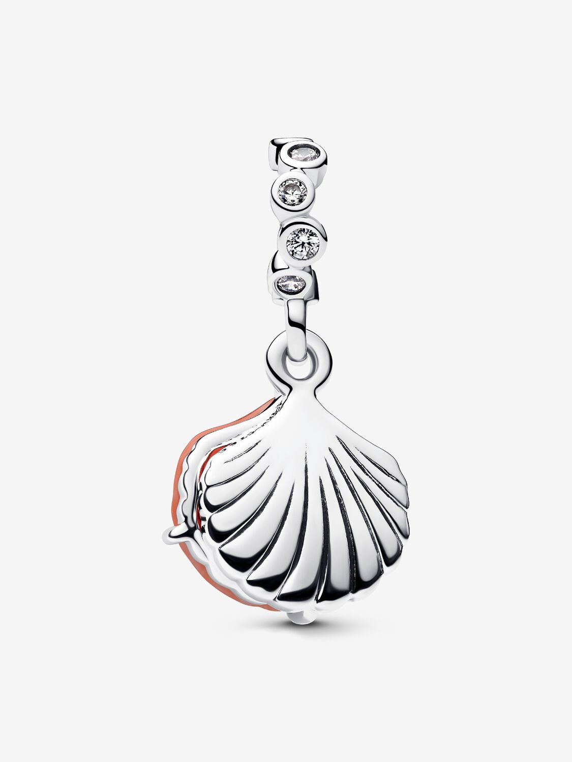 Pandora Coral-coloured Shell Double Dangle Charm