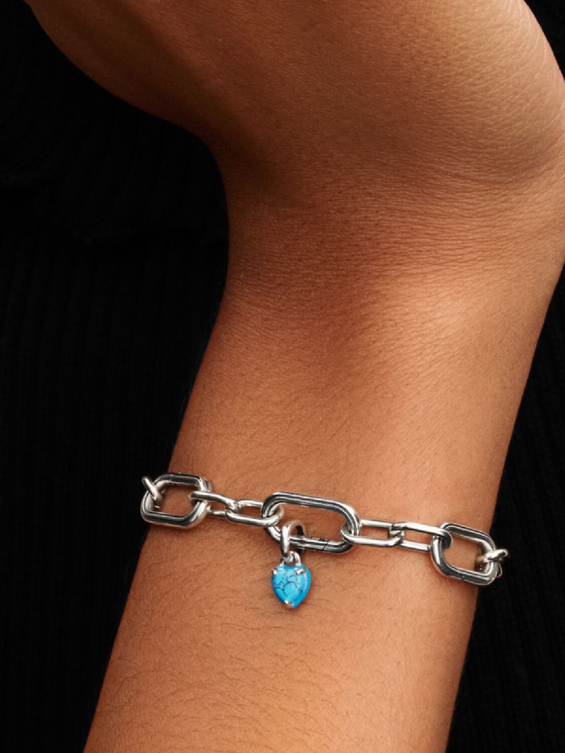 Pandora Turquoise-colored Heart Mini Dangle Charm