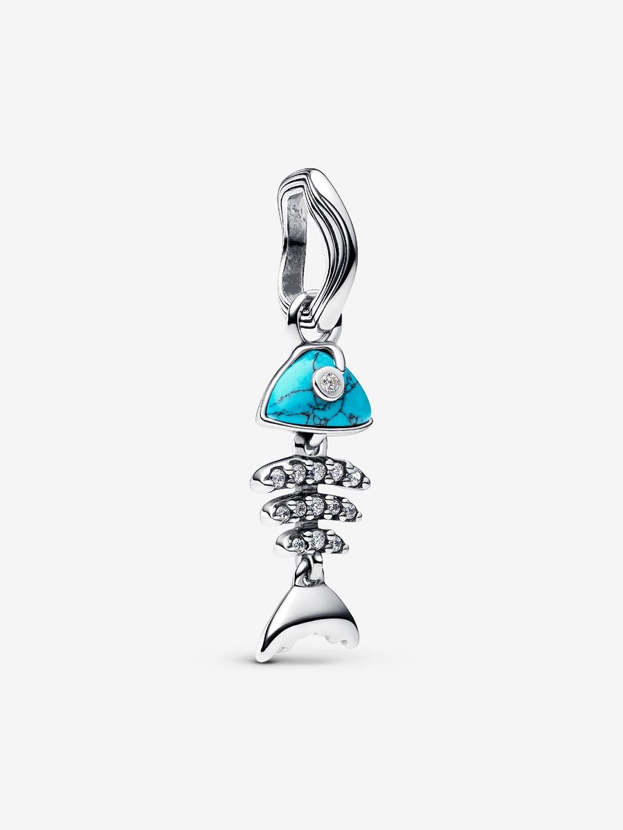 Pandora Turquoise-colored Fishbone Dangle Charm