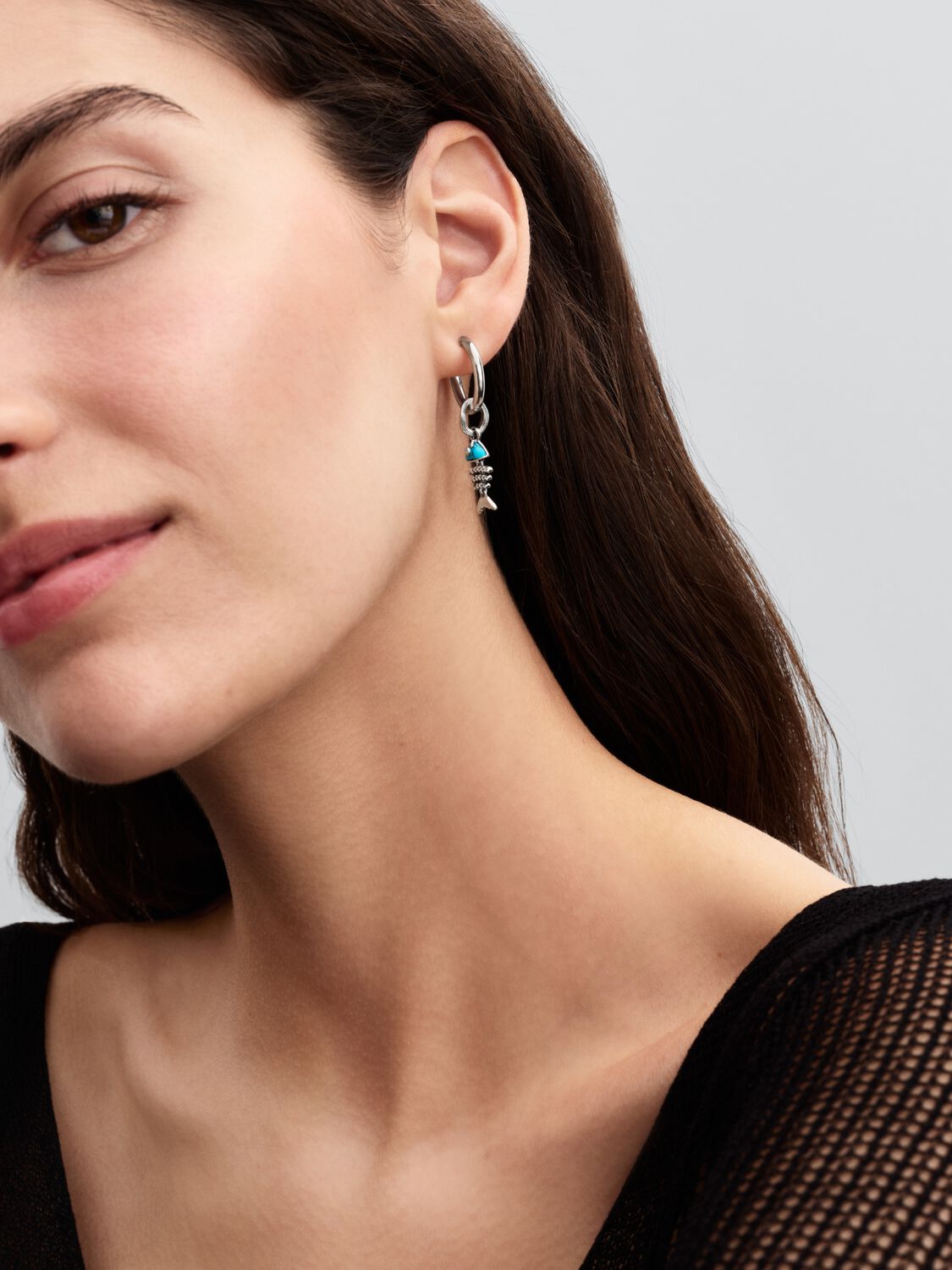 Pandora Turquoise-colored Fishbone Dangle Charm