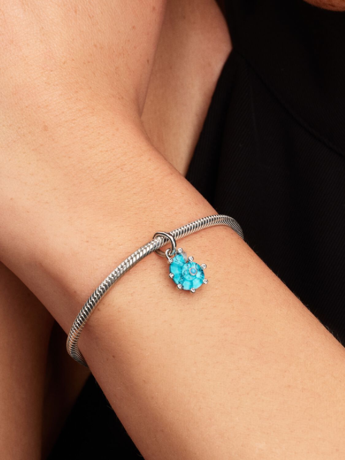 Pandora Blue Murano Glass Sea Snail Dangle Charm