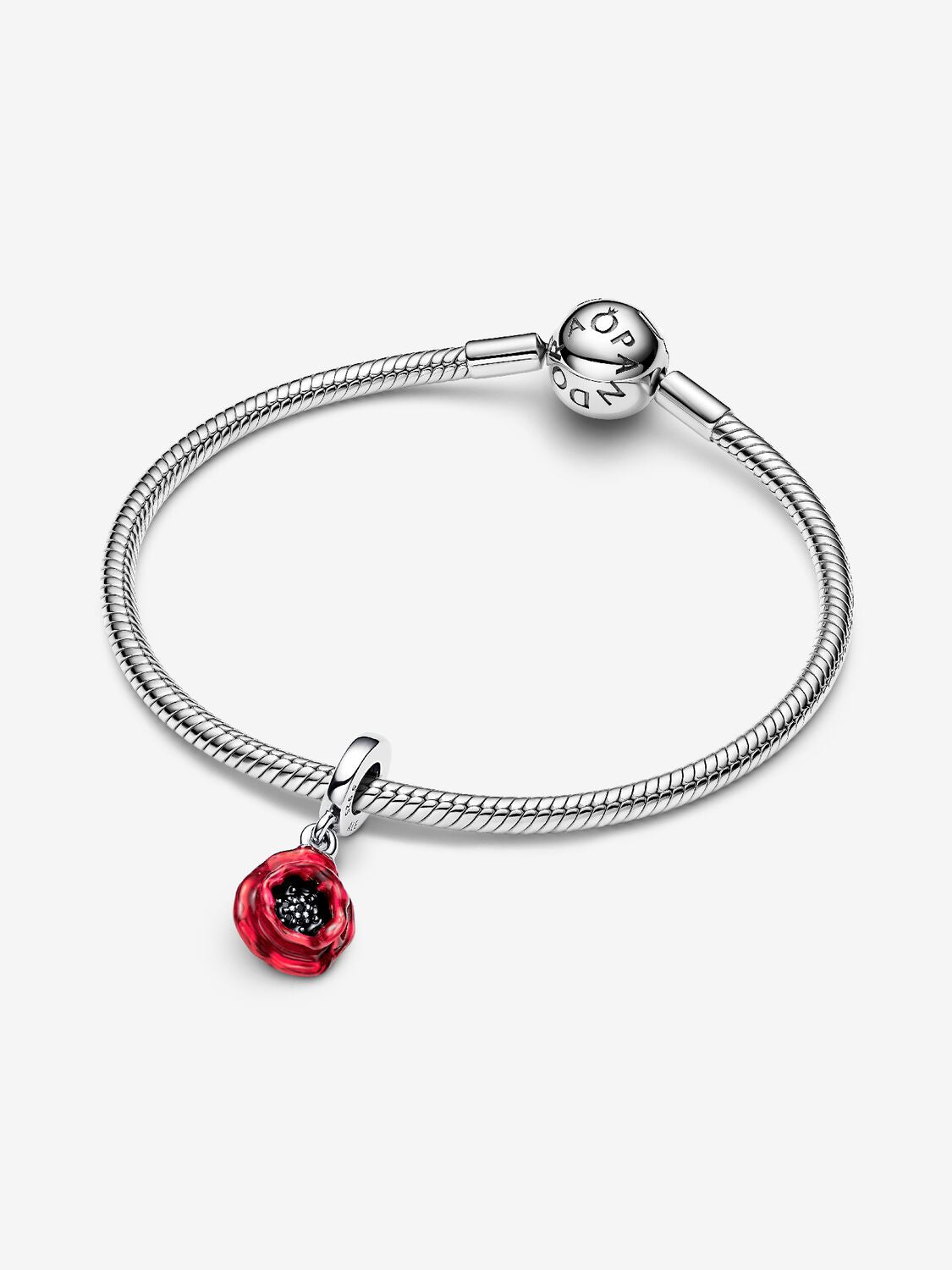 Pandora Red Flower Dangle Charm