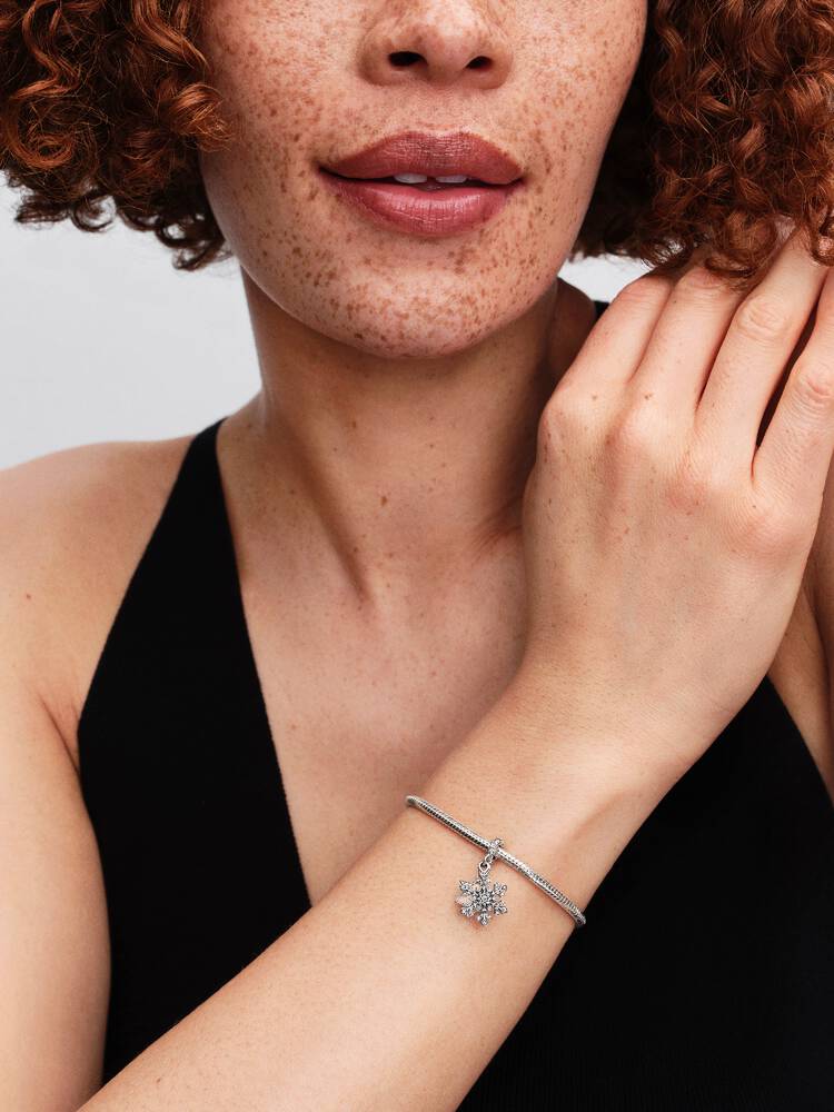 Pandora Opalescent Snowflake Double Dangle Charm