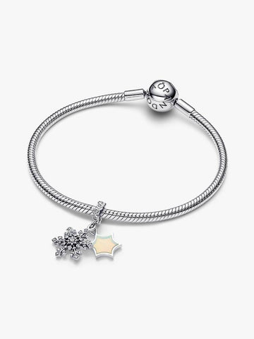 Pandora Opalescent Snowflake Double Dangle Charm