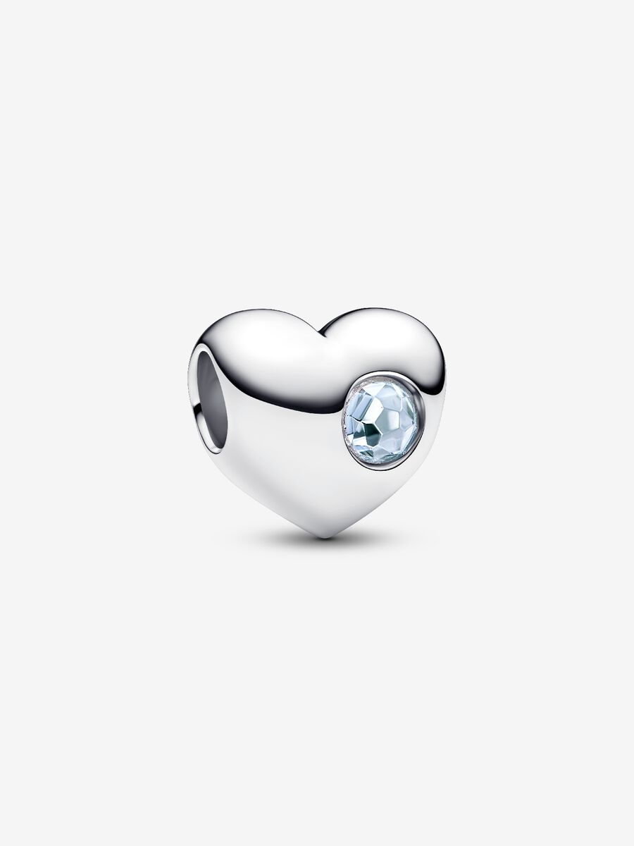Pandora Engravable Sea Aqua Blue Stone Heart Charm