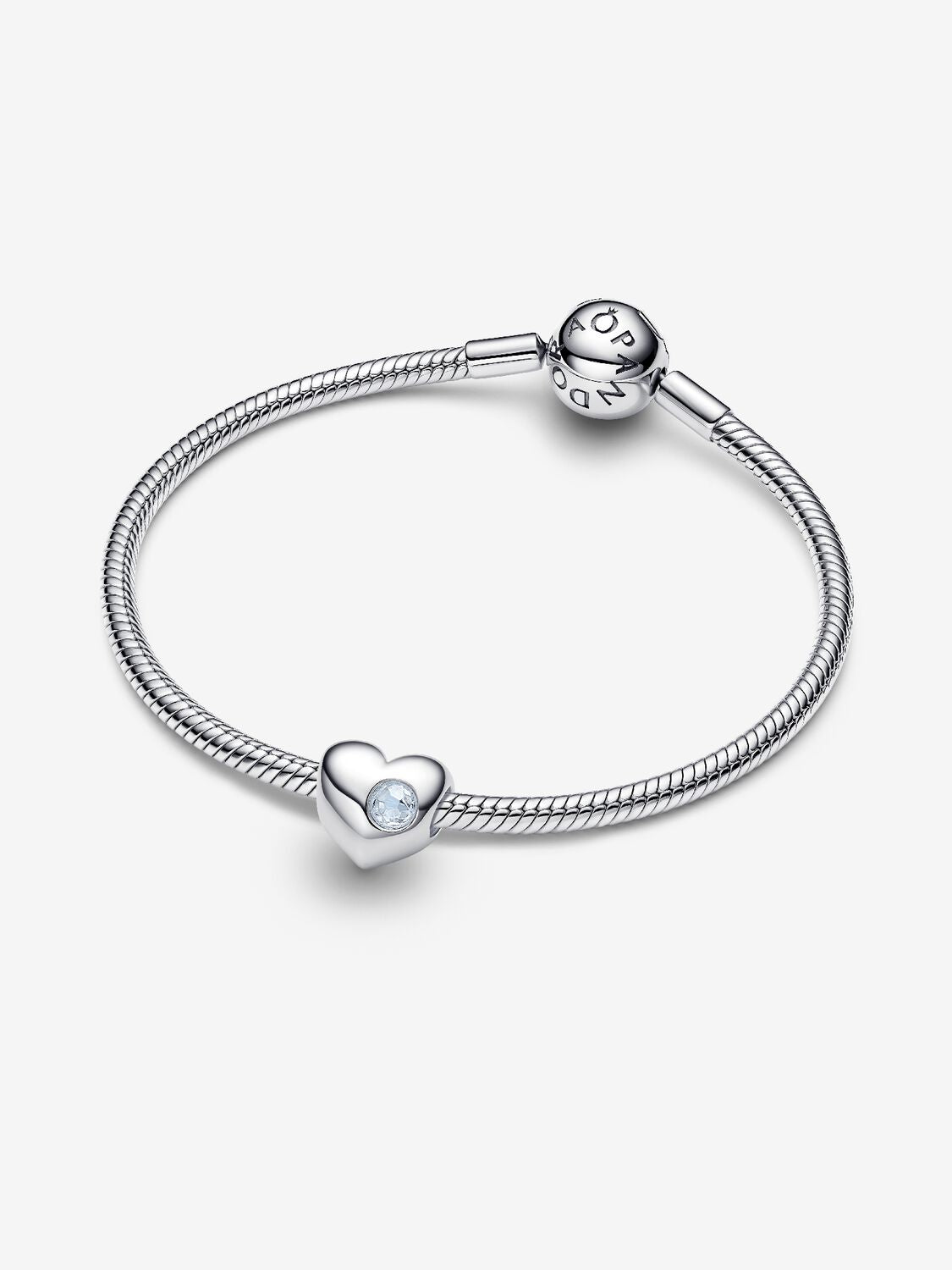 Pandora Engravable Sea Aqua Blue Stone Heart Charm