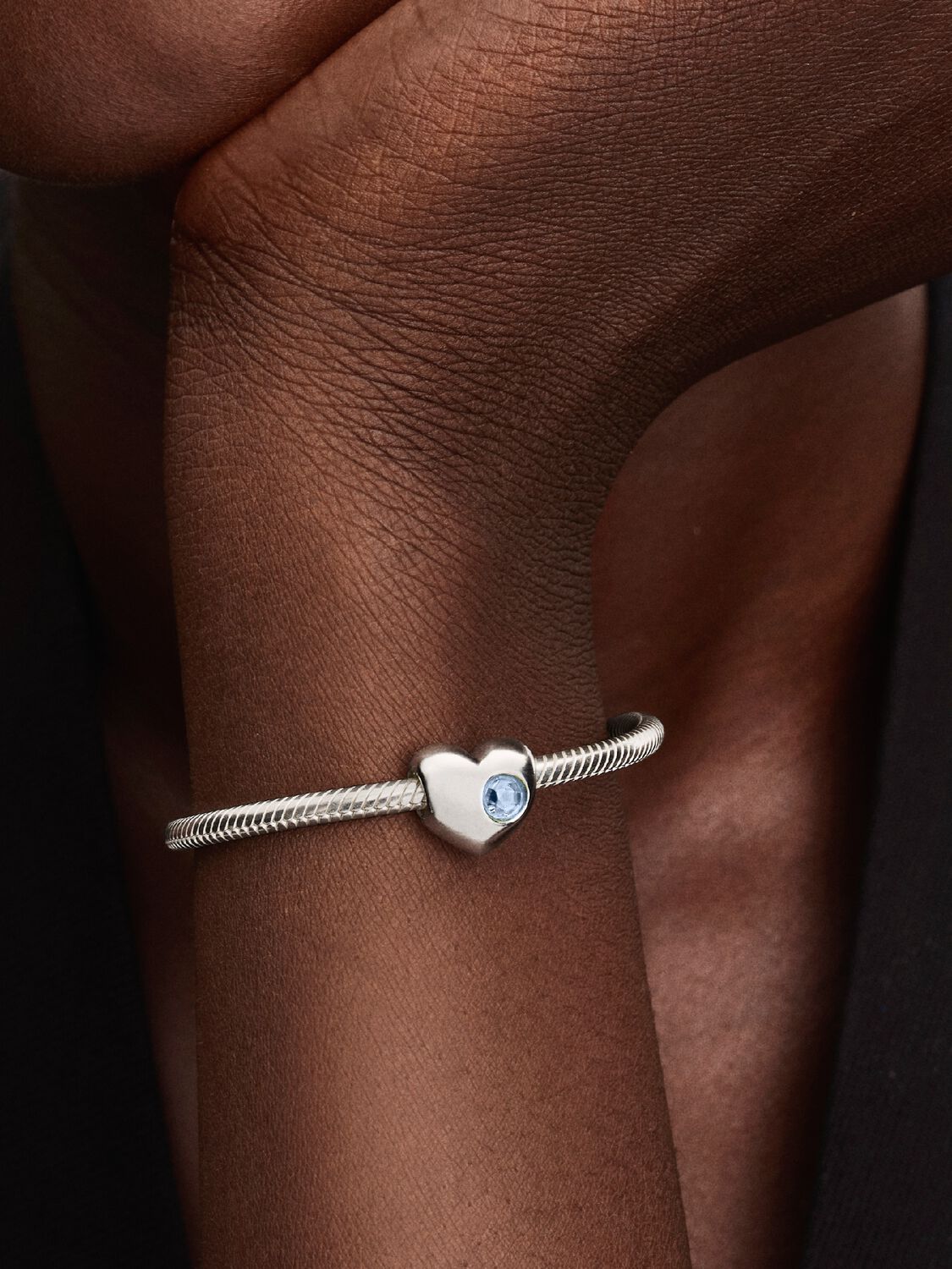 Pandora Engravable Sea Aqua Blue Stone Heart Charm