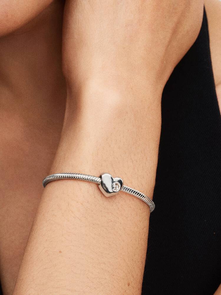 Pandora Engravable Clear Stone Heart Charm